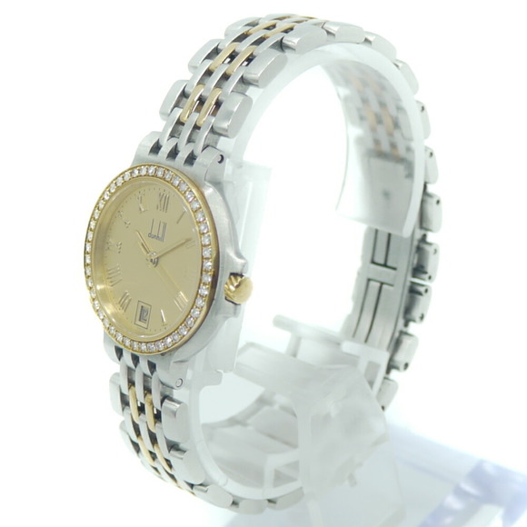 DUNHILL Elite Diamond Bezel 25QMTM Ladies Watch Quartz Roman Index - Picture 2 of 8